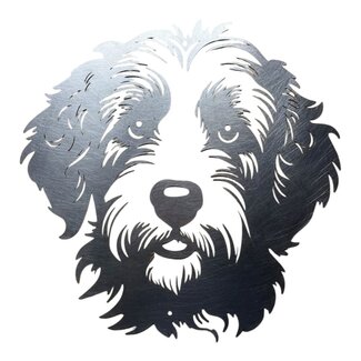 Siermetaal Wanddecoratie metaal van hondenras labradoodle