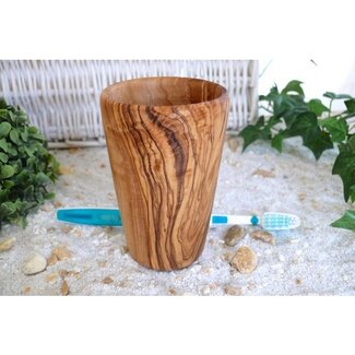 Dream-Living Grote tandenborstelbeker gemaakt van olijfhout