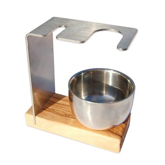 Dream-Living Houder voor scheerkwast en natscheermes incl. RVS pot type "Sylt"