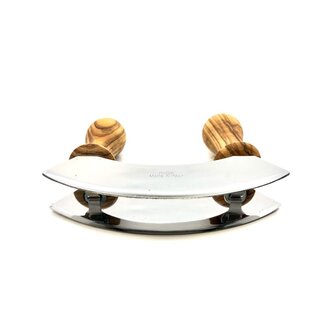 Dream-Living Hakmes DESIGN dubbel mes, gedraaide handvatten