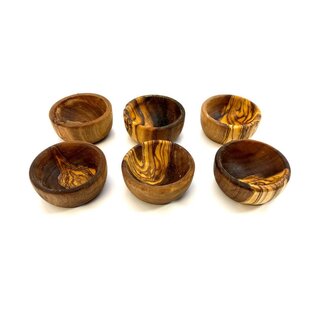 Dream-Living Set van 6 eierdopjes PICCOLO gemaakt van olijfhout