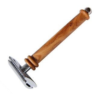 Dream-Living Veiligheidsscheermes KLASSIK met handvat K2 Luxe gemaakt van olijfhout