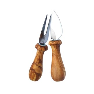 Dream-Living Set van 2 kaasbestek met olijfhouten handvat