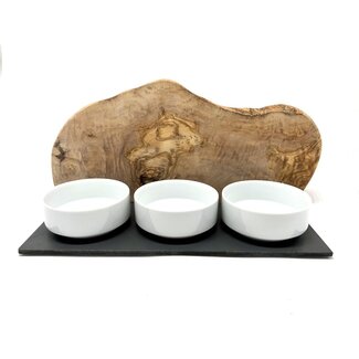 Dream-Living Voerstation "Cats only" TRIO MOUNTAIN olijfhout