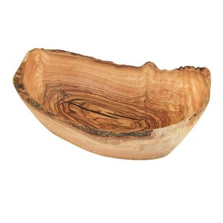 Dream-Living Fruitschaal rustieke rand (lengte: 30 - 33 cm) van olijfhout
