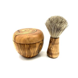Dream-Living 2-delig Set: SIR GEORGE-scheerkwast en scheerpot met deksel