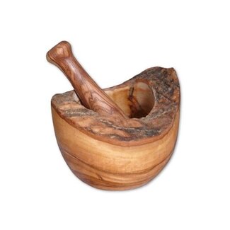 Dream-Living Vijzel rustiek Ã˜ 12 cm incl. stamper van olijfhout