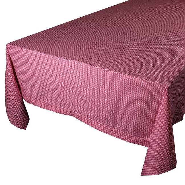 Linen & More Small Check Tafelkleed Textiel rouge 140x250cm