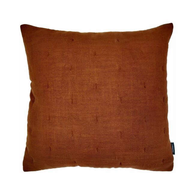Linen & More Kantha Slub kussen roodbruin 45x45cm