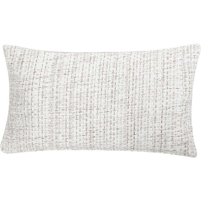 Linen & More Basket Weave kussen gebroken wit 30x50cm