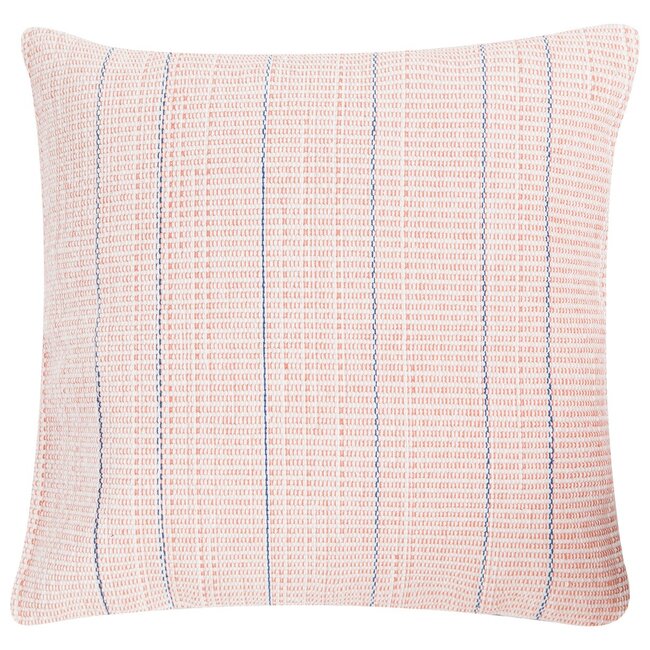 Linen & More Vertical Stripe kussen oranje blauw 60x60cm