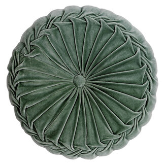 Linen & More Kanan Velvet kussen blauw groen dia40x10cm