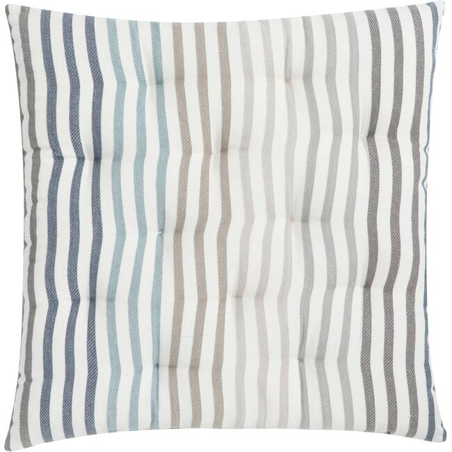 Linen & More Cuba Stripe stoelkussen blauw 40x40cm+5cm