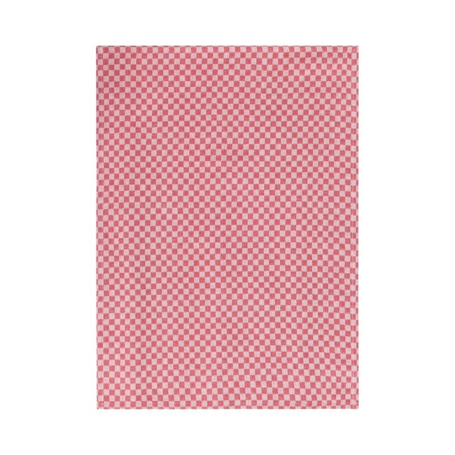 Linen & More Dutch Check theedoek rood 50x70cm (set of 3)