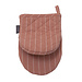 Linen & More Pinstripe Mini Ovenwant cafe bruin 14x20cm (set of 2)