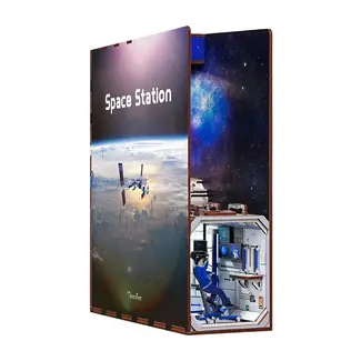 DIY Creations DIY Book Nook Boekensteun Space Station Boekensteun, Tone-Cheer, TQ124, 18x8x24,5cm
