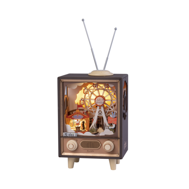 DIY Creations Muziekdoos Hout DIY 3D Puzzel Sunset Carnival, Robotime, AMT01, 17,7x14,2x41,4
