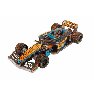 DIY Creations Veter Models 3D Modelbouwpakket Racer V3, AKV-15, Geel/Aqua, 17x7x4cm