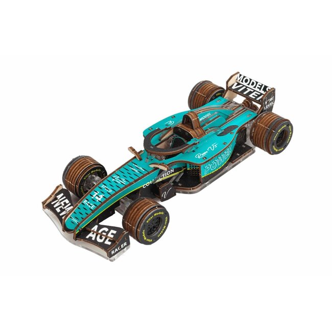 DIY Creations Veter Models 3D Modelbouwpakket Racer V3, AKV-16, Turquoise, 17x7x4cm