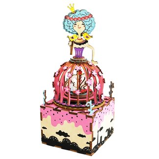 DIY Creations Muziekdoos Hout DIY 3D Puzzel Princess, Robotime, AM405, 7,9×7,9×19,8 cm