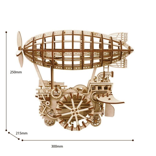 DIY Creations Houten Puzzel 3D Airship, Robotime, LK702, 30x21,5x25cm.