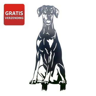 Siermetaal Tuindecoratie dobermann Levensgroot 87 cm