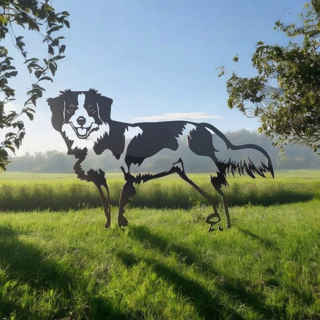 Siermetaal Tuindecoratie kooikerhondje-groot | 79.5 cm 70.2 cm