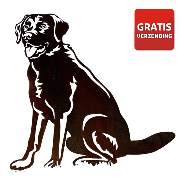 Siermetaal Tuindecoratie Labrador - Levensgroot | formaat 87.8 cm x 73.6 cm