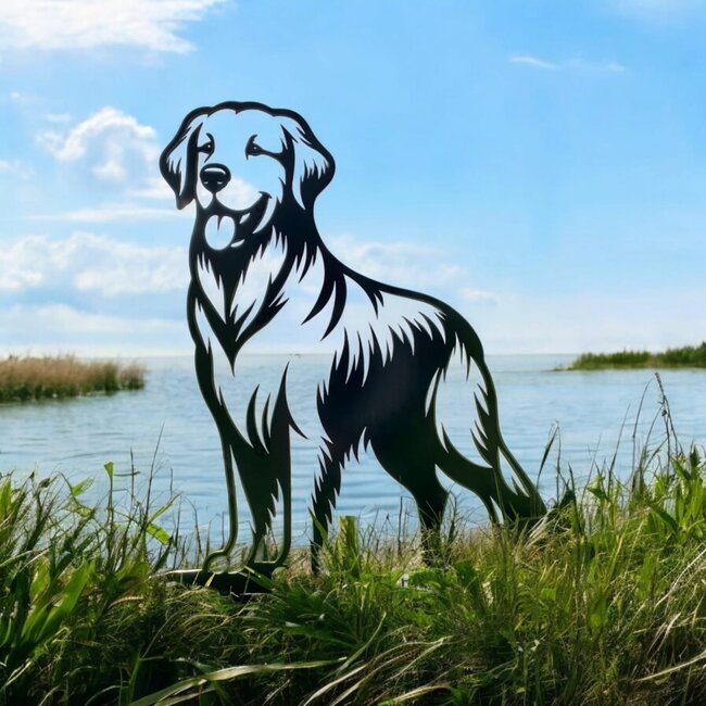 Siermetaal Tuindecoratie Golden retriever levensgroot