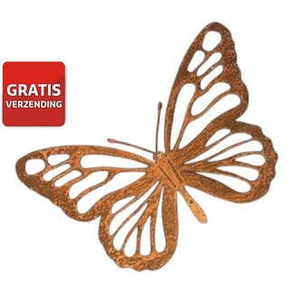 Siermetaal Tuindecoratie metalen vlinder xl 68 cm