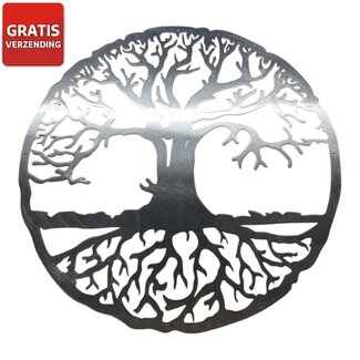 Siermetaal Wanddecoratie metaal van een levensboom 59 cm