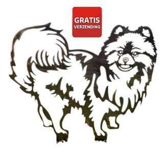 Siermetaal Tuindecoratie hond Pomeriaan | 50.9 cm 46.7 cm