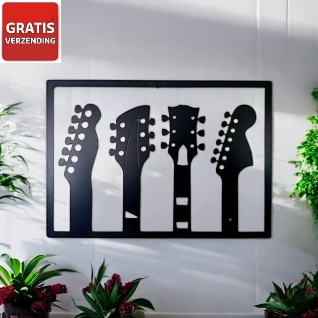 Tuindecoratie vier gitaren | 66.6 cm x 44.4 cm