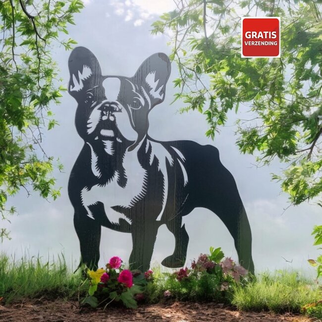 Siermetaal Tuindecoratie metalen Franse bulldog