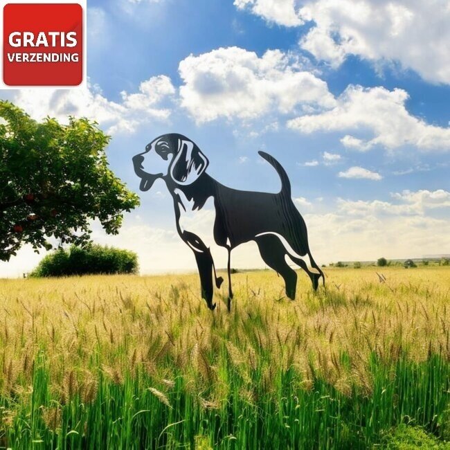 Siermetaal Tuindecoratie De beagle - levensgroot | 76.7 cm x 53.6 cm