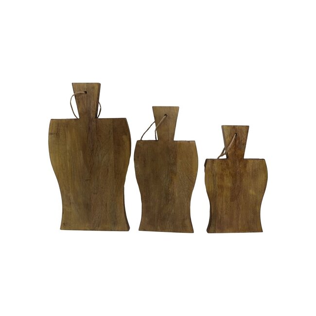 HSM Collection Snijplanken set van 3 - 40x22x2/34x17x2/29x17x2 - Mangohout