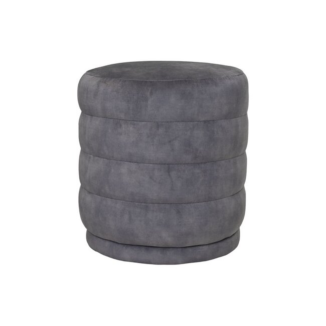 HSM Collection Poefringen - 45x45x40 - Dolfijngrijs - Adore 180 - Fluweel