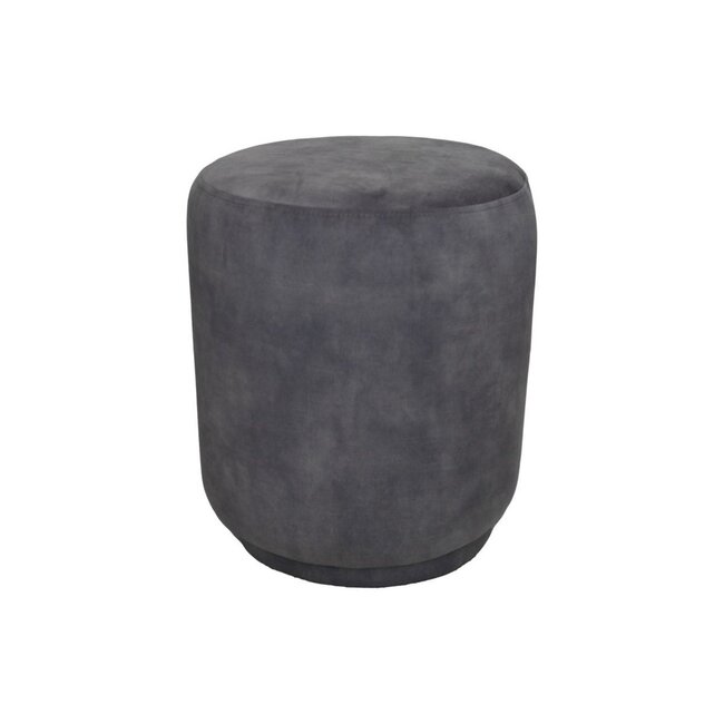 HSM Collection Poef Otto - 37x37x44 - Dolfijngrijs - adore 180 - Fluweel