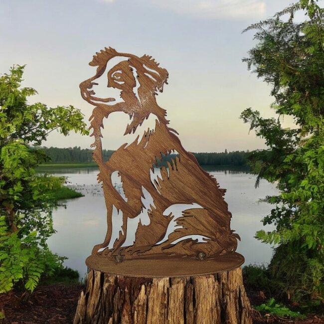 Dream-Garden Tuinbeeld metaal Australian Shepherd  Beike 28 cm hoog