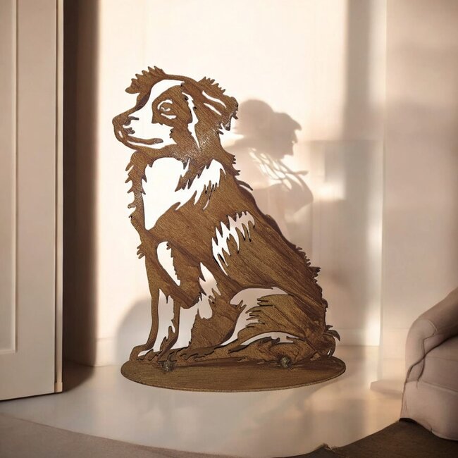 Dream-Garden Tuinbeeld metaal Australian Shepherd  Beike 28 cm hoog