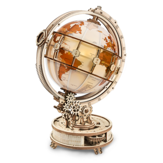 DIY Creations Houten Puzzel 3D Wereldbol incl. verlichting, Robotime, ST003, 16,7x20,3x29,3cm
