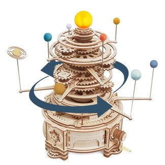 DIY Creations Houten Puzzel 3D Solar System Planetary Orbits, Robotime, ST001, 34,5x21x32,5cm