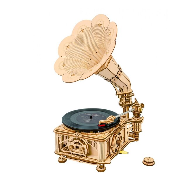 DIY Creations Houten Puzzel 3D Classical Gramophone, Robotime, LKB01, 22,6x26,1x42,9cm