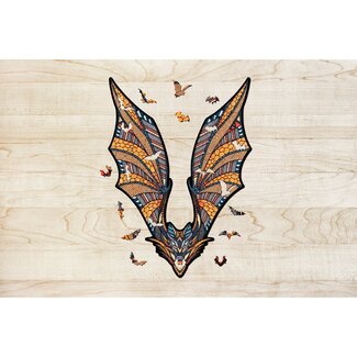 DIY Creations Eco Wood Art Houten Legpuzzel Vleermuis/ Bat, Size M, 2307, 39x28x0,5cm