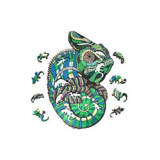 DIY Creations Eco Wood Art Houten Legpuzzel, Kameleon/ Chameleon, 1119, 37x28x0,5cm Wooden Box