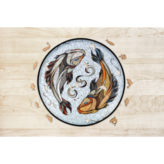 DIY Creations Eco Wood Art Houten Legpuzzel Koi Karper/ Kois Size L, 2192, 39,5x39,5x0,5cm