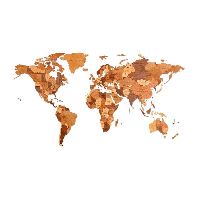 DIY Creations Houten Wandpuzzel Wereldkaart Choco World, Eco Wood Art, Size M, 2680, 144x79cm