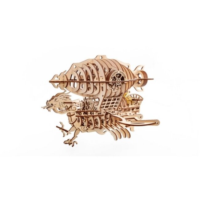DIY Creations Eco Wood Art 3D Mechanische Puzzel Piratenluchtschip Skylord, 0327, 37,1x37,7x25,5cm