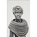 MONDiART Gobelin geweven wandtapijt 120/180 Samburu Meisje Zwart/Wit WH2007 uitgerekt op een draagbalk