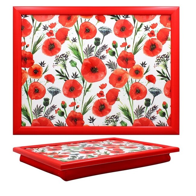 Lesser & Pavey Schootkussen laptray klaprozen  43 x 33 x 6.5 cm
